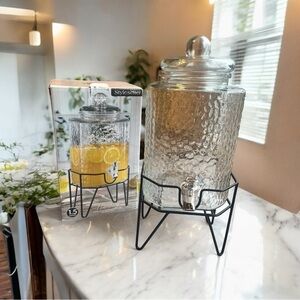 Glass Beverage Dispenser with Stand - Clear